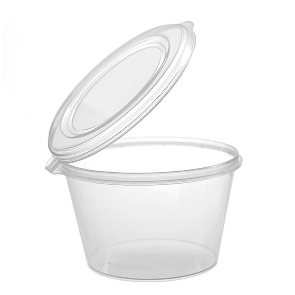100ML ROUND Takeaway SAUCE CONTAINER HINGED LID (50PCS/PKT)