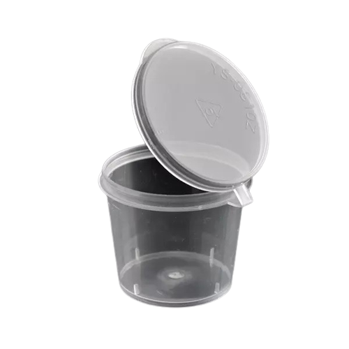 50ML ROUND Takeaway SAUCE CONTAINER HINGED LID (50PCS/PKT)